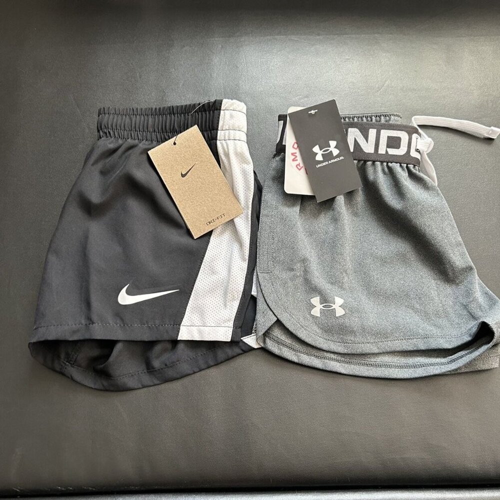 NWT Under Armour / Nike Athletic Shorts Set Girls Youth Size Small